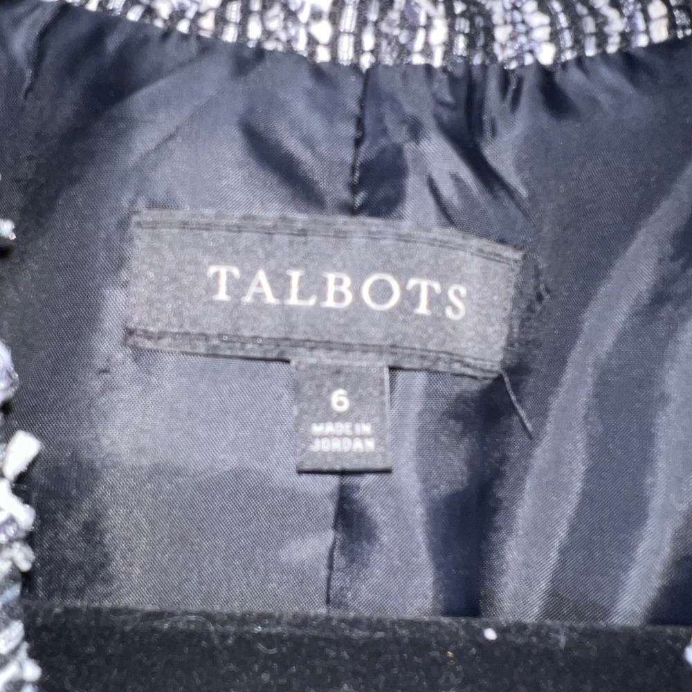 Talbots Women's Black White Tweed Jacket Blazer Size 6 Lined Classic - Picture 9 of 11